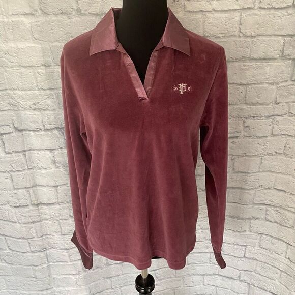 Sarah spencer intimates women M velour luxury pajama set mauve M - Picture 12 of 14